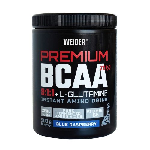 Premium BCAA 8:1:1 + Glutamine ZERO aminosav - 500 g - kék-málna